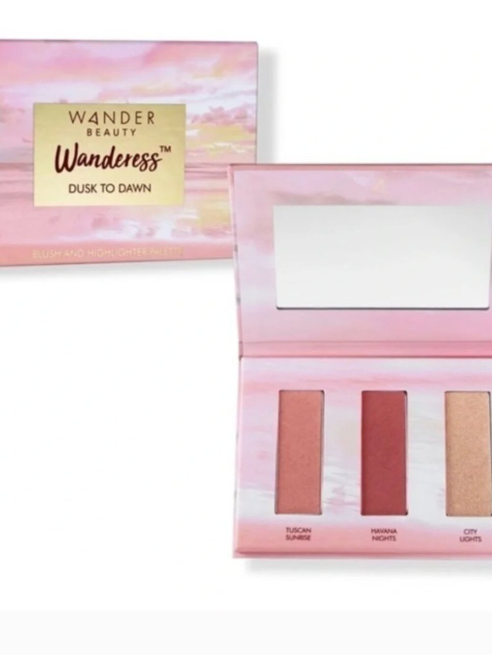 Wander Beauty Wanderess dusk to dawn blush and highlighter palette